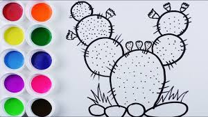 Imagenes de cactus para colorear. Dibuja Y Colorea Cactus De Arco Iris Videos Y Dibujos Para Ninos Learn Colors Funkeep Youtube