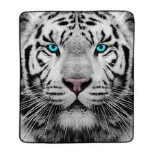 Tigers Collection Pixel Fleece Blanketdefault Title White Tiger Tattoo White Tiger Tiger Face