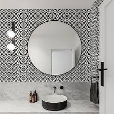 White square tile kitchen splashbacks b&q wallpaper doctor. Contour Grecian Black White Tile Effect Textured Wallpaper Diy At B Q
