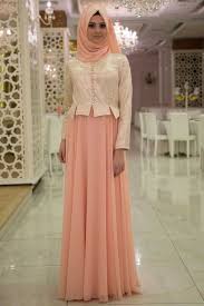Neva Style Salmon Pink Hijab Evening Dress 7128smn Neva