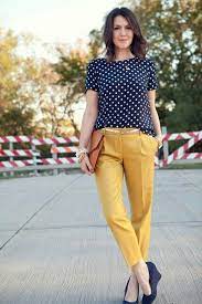 Resultado De Imagen Para Pantalon Amarillo Mostaza Mujer Spring Work Outfits Summer Work Outfits Casual Work Outfit Summer