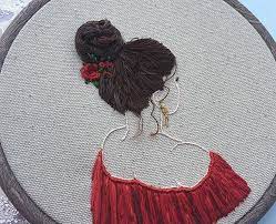 This is a digital pattern for sunflower hair bun holder embroidered design. Embroidery Hair Style Damask Stich Embroidered Girls With Voluminous Hairstyles Zhurnal Yarmarki Masterov