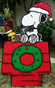 Snoopy Yard Sign Christmas Yard Art Christmas Art Snoopy Christmas