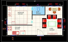 In this autocad video tutorial series, i have explained steps of making a simple 3 bedroom floor plan in autocad right from scratch. Studio Apartment Interior Floor Layout Cad Plan Plan N Design