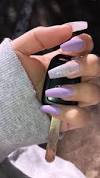 Lilac Lavender Coffin Nails