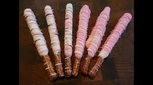 Pretzel Rods In Chocolate With Decorations Youtube