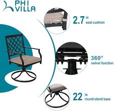 Phi Villa Outdoor Backyard Furniture Backyard Furniture Swivel Dining Chairs Rocker Chairs