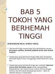 Setiap pelajar sila nyatakan satu perbuatan yang menggambarkan individu yang berhemah tinggi. Nota Hemah Tinggi
