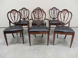 Mahogany Hepplewhite Style Heart Shaped Back Dining Chairs Antique Dining Chairs Dining Chairs Chair