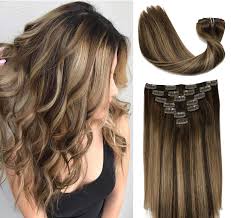 ··· thick clip in human hair extensions 7pcs/set brazilian virgin hair clip ins 100% real hair extensions clip in. Human Hair Extensions Clip In Ombre Hair Chocolate Brown To Caramel Blonde Brazilian Hair 120g 7pcs