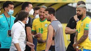 Brazil and argentina's world cup qualifier is abandoned after brazilian health officials walked onto the pitch minutes after kick off to . N6tz6s3hqnri1m