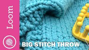 Loom knit blanket using the stitch combination of knit and purl for a beautiful garter stitch. Loom Knit Big Stitch Throw With Red Heart Irresistible Cc Youtube
