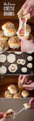 These Italian Cheese Bombs Take Only Minutes To Prepare Using Premade Biscuit Dough And The Ooey Gooey Cheese And Salami Will Be Ever Yummy Food Recipes Foodie