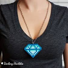 Bleu Et Bleu Sarcelle 8 Bit Pixel Art Diamond Par Darlingstarlette Sarcelle Pixel Art Bleu Sarcelle