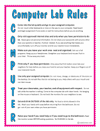 computer lab rules chart list for class room online