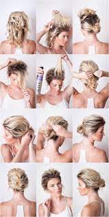 Textured Summer Updo Blog Sunkissed And Made Up Short Hair Updo Messy Bridal Hair Medium Hair Styles