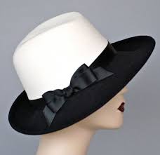 Items Similar To White And Black Fedora Fur Felt Velour Womens Hat Handmade In Usa Kentucky Derby Hat On Etsy Fancy Hats Hats For Women Black Fedora