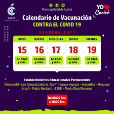 Asimismo, se vacunará con dosis de refuerzo a las personas. Alcalde Javier Munoz Da A Conocer Calendario De Vacunacion De La Proxima Semana Municipalidad De Curico