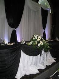 Black And White Table Skirting Photo Via Project Wedding Red Wedding Decorations Wedding Decor Elegant Wedding