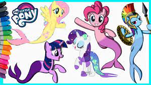 Gambar mewarnai kuda poni rainbow dash. Coloring My Little Pony Equestria Girls Seapony Mermaid Mewarnai Kuda Poni Duyung Youtube