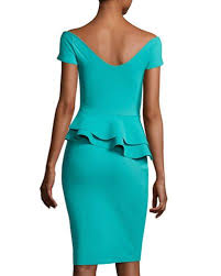 Chiara Boni La Petite Robe Lady Cap Sleeve Peplum Cocktail Dress Peplum Dress Top Short Sleeve Dresses Dresses