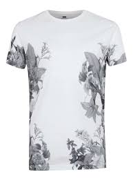 White Lily Floral Print T Shirt Men S T Shirts Vests Clothing Looks Camiseta Blusas T Shirts