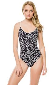 Michael Michael Kors Womens Twisted Rope Cross Back Lace Up One Piece Swimsuit W Removable Soft Cups