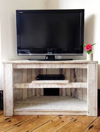 Handmade Rustic Corner Table Tv Stand With Shelf Reclaimed And Recycled Wood White In 2020 Corner Table Tv Stand Shelves Rustic Tv Stand