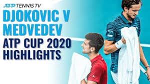 For medvedev, it is his second career grand slam final, while djokovic will be playing in his 28th and seeking his 18th grand. Novak Djokovic Vs Daniil Medvedev Atp Cup 2020 Extended Highlights Youtube