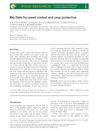 Pdf Big Data For Weed Control And Crop Protection