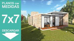 Casa 7x7 Planos Recorrido 3d Small House Design Youtube
