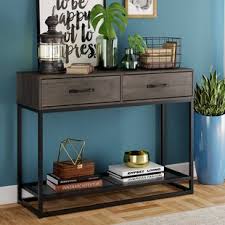 Kinsuite long storage console rustic entryway table, 60 long sofa table with four drawers in two different size drawers for hallway living room rustic white 4.1 out of 5 stars 15 $215.99 $ 215. Extra Large Console Table Wayfair