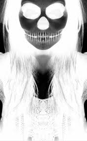 skull negative santa muerte priestess afraid of the dark