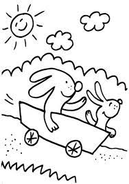 coloriage a imprimer petits lapins dans une brouette printemps mickey mouse goofy