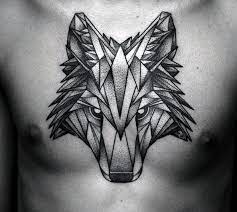 90 Geometric Wolf Tattoo Designs For Men Manly Ink Ideas Geometric Wolf Tattoo Wolf Chest Tattoo Tattoo Designs Men