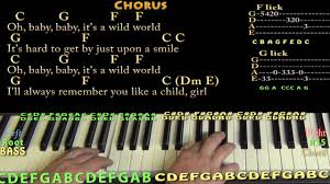 Wild World Cat Stevens Piano Cover Lesson With Chords Lyrics Youtube