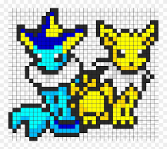 Jolteon And Vaporeon Perler Bead Pattern Bead Sprite Pixel Art Grid Pokemon Clipart 101341 Pikpng Eevee's genes are the key to solving the mysteries of pokémon evolution.