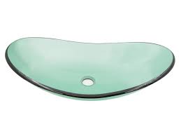 novatto clear light green glass vessel sink