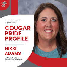 This week's #StaffSpotlight is Mrs. Nikki Adams at VW Early Childhood  Center! Nearly 30 years teaching, she inspires our “Little Cougars” with  creative play-based learning, warm welcomes, and unwavering Cougar spirit.  ❤🐾 #