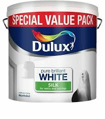 Water based acrylic paint are made of minute particle of plastic acrylic resin suspended in water as the water evaporates the resin particles fuse together forming a strong durable paint. Dulux Silk Emulsion Paint Pure Brilliant White 6l For Sale Online Ebay