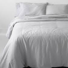 King Heavyweight Linen Blend Comforter Sham Set Light Gray Casaluna Target