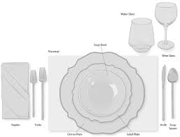 When serving multiple courses, many hosts opt to serve them in sequence and place only the specific dish at the original table setting. Table Setting Guide