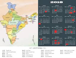 Year 2018 Calendar Public Holidays In India In 2018