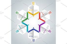 Business Infographic Scheme With Six Steps In Star Shape Business Infographic Infographic Star Shape