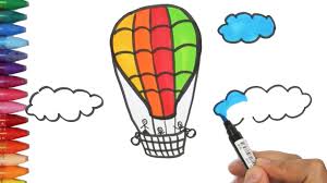 Wie Man Heissluftballon Zeichnet Wie Zeichnet Man Heissluftballon Zeichnen Und Ausmalen Fur Kinder Youtube