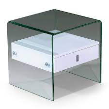 Glass (60) stainless steel (38) wood (19) marble (14) lacquer (13) stainless (11) more. Modern Glass White End Table With Drawer Bella
