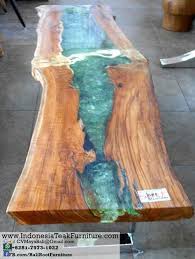 Tar 11 Natural Curve Wood Table Steel Timber Table Resin Table Resin Furniture