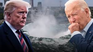 Holy shit, joe biden went down like a sack of hammers 3 times tying to get onto air force one #faceplant but did he fall? A Trump Biden Niagara Fall Wsj