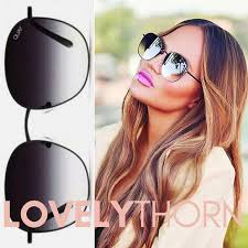 QUAY // ltd ed chrissy teigen rimless oversized round dark smoke sunglasses