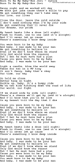 Love Song Lyrics For Born To Be My Baby Bon Jovi